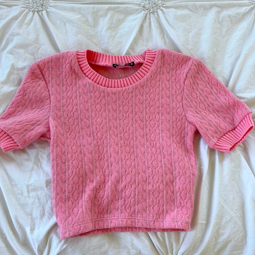 Pink Zara Short Sleeved Sweater